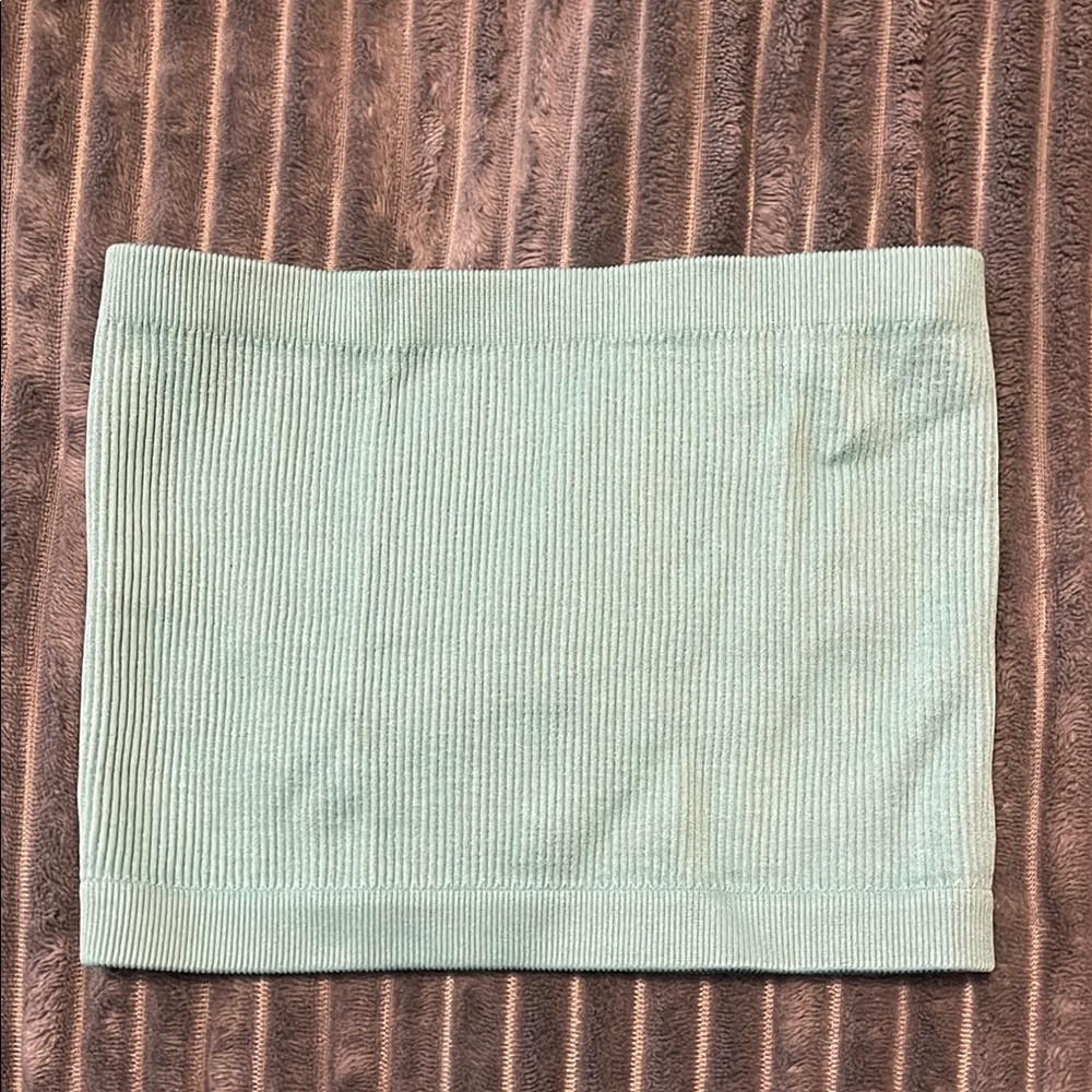 Bright Teal Green Ribbed Women's Tube Top